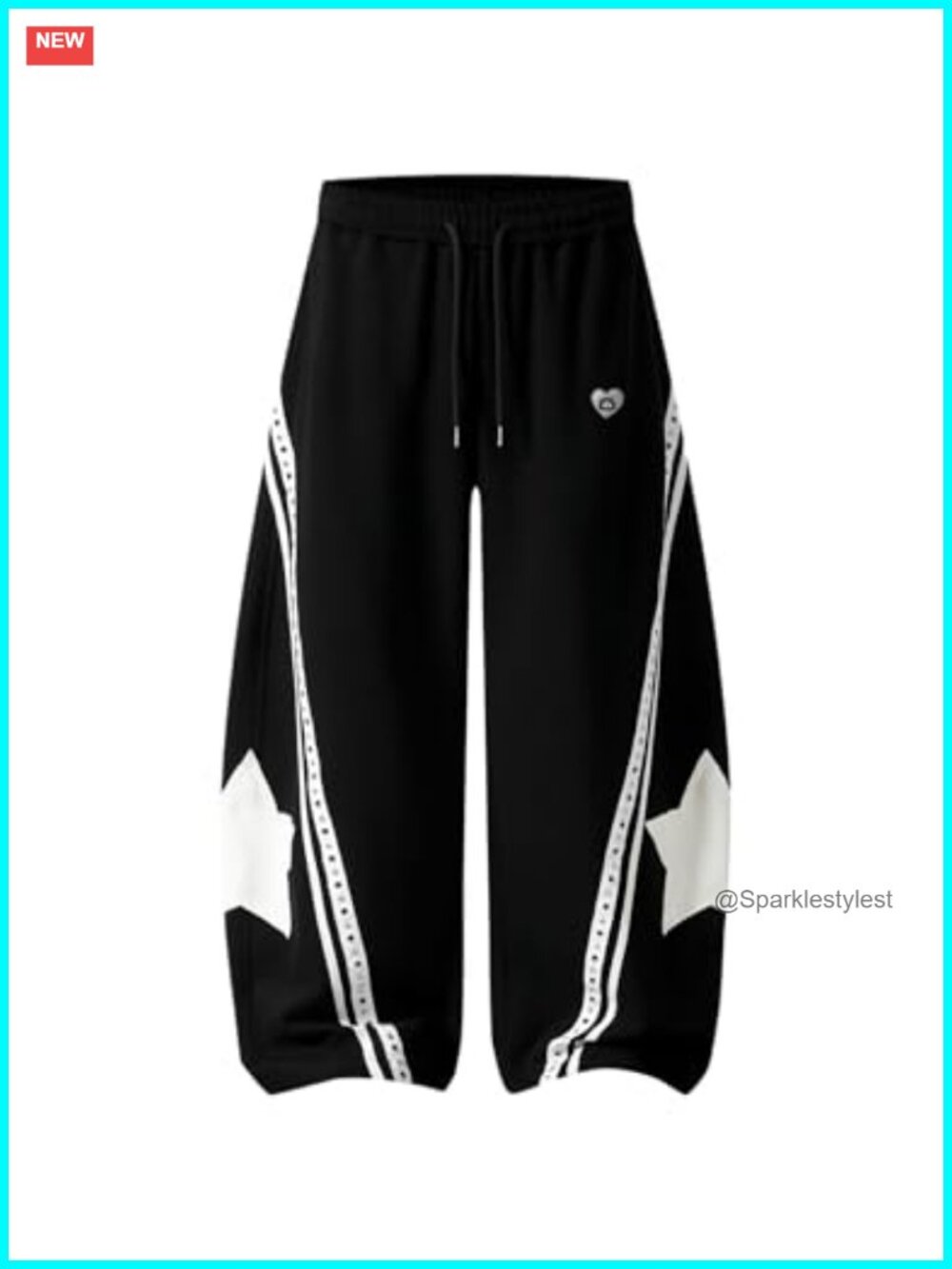 Baggy Barrel Sweatpants Star Graphic Striped Wide Leg Lounge Pants Y2K Unisex